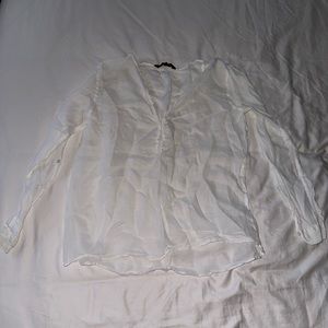 Zara Basic White Sheer top
